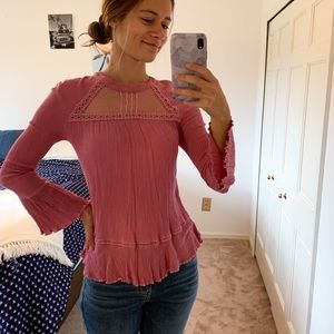 Pink lace blouse
